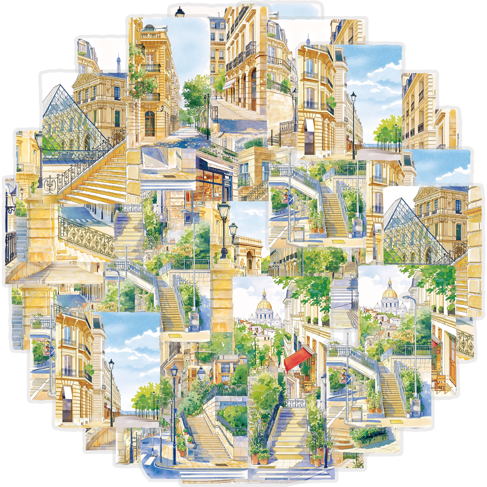 Office Tech Accessories - Etori Life Healing Watercolor Paris Street