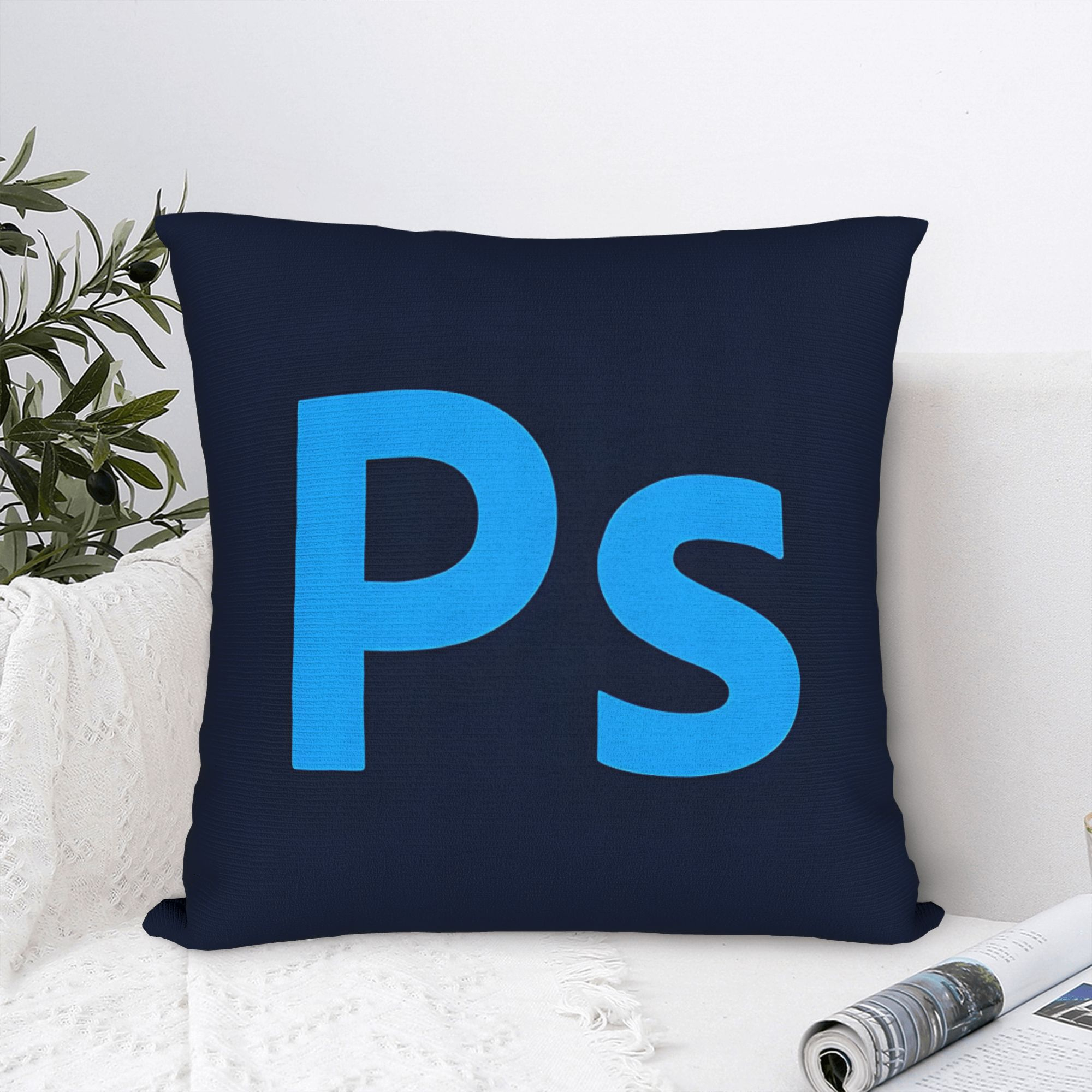 Office Tech Logo - 1pc Designers Photoshop Pillow Cover, Polyester